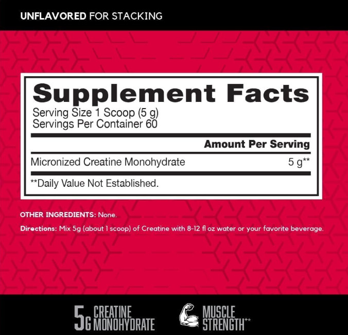 Creatine Monohydrate Powder, Unflavored Creatine Powder, Micronized, Supports