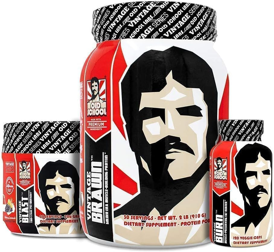 The Lean Muscle Stack – Vintage Burn Energy Supplement, Vintage Brawn Premium Pr