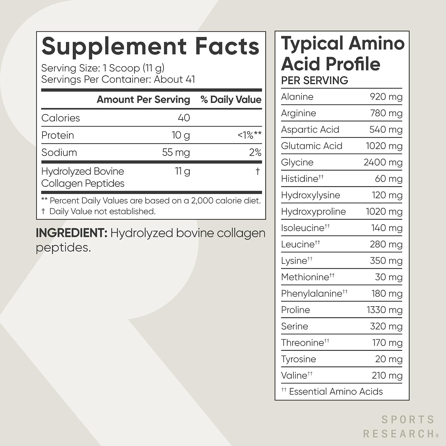Sports Research Collagen Peptides – Hydrolyzed Type 1 & 3 Collagen Powder Protei