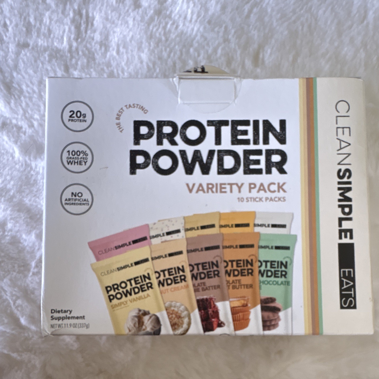 Clean Simple Eats Protein Powder Variety Pack 10 Stick Packs Whey 11.9oz