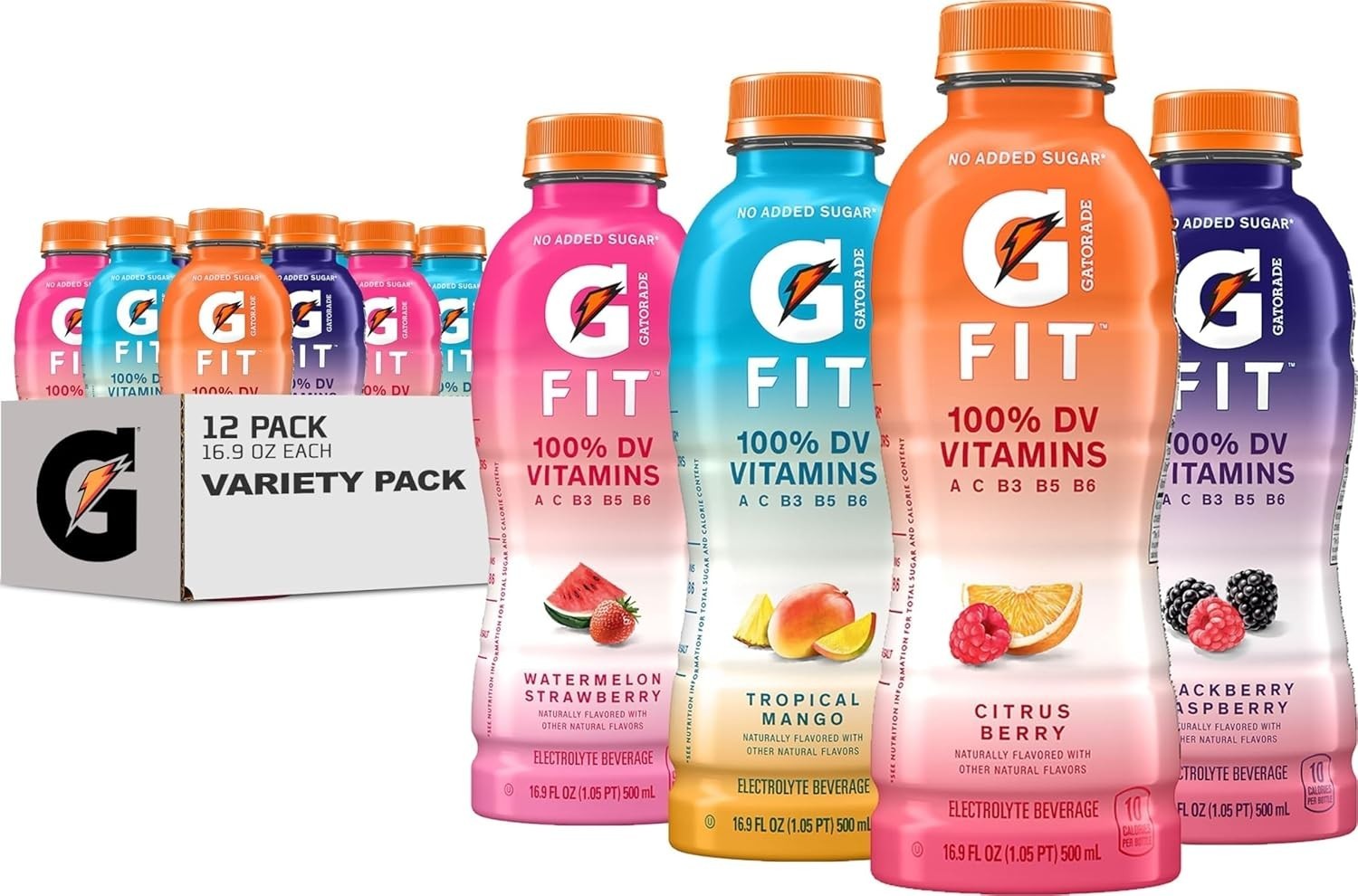 Healthy Hydration Gatorade Fit 16.9oz Bottles – 12 Pack with No Added Sugar