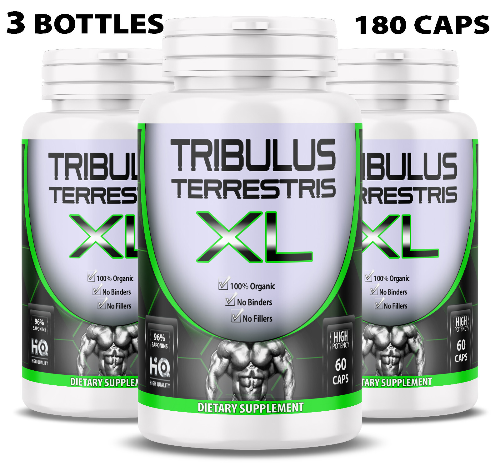 TRIBULUS TERRESTRIS 96% SAPONINS EXTRACT ORGANIC FITNESS SUPPLEMENT 180 CAPS