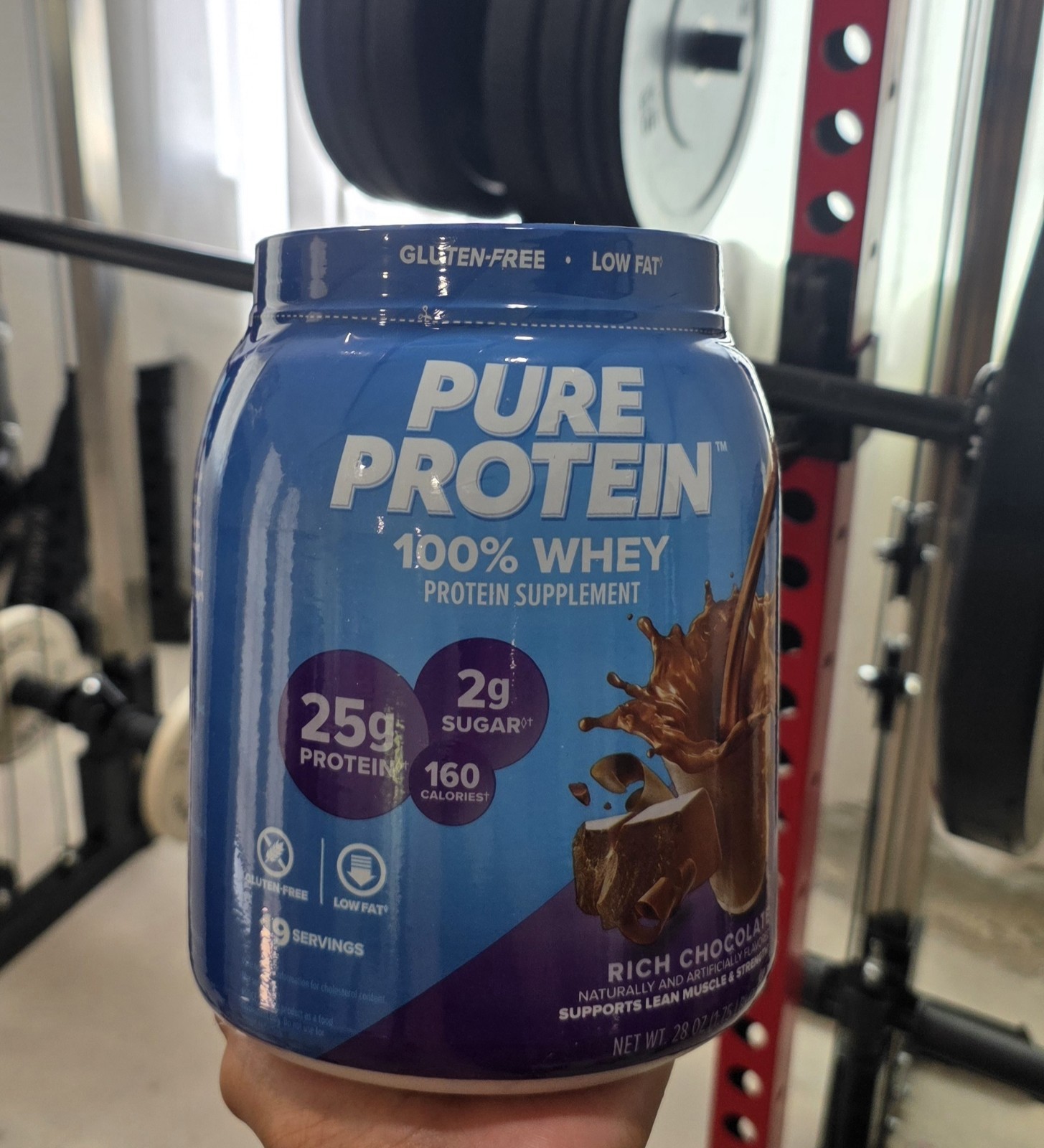 Pure Protein 100% Whey Protein Powder Rich Chocolate 28 oz Gluten-Free Low Fat