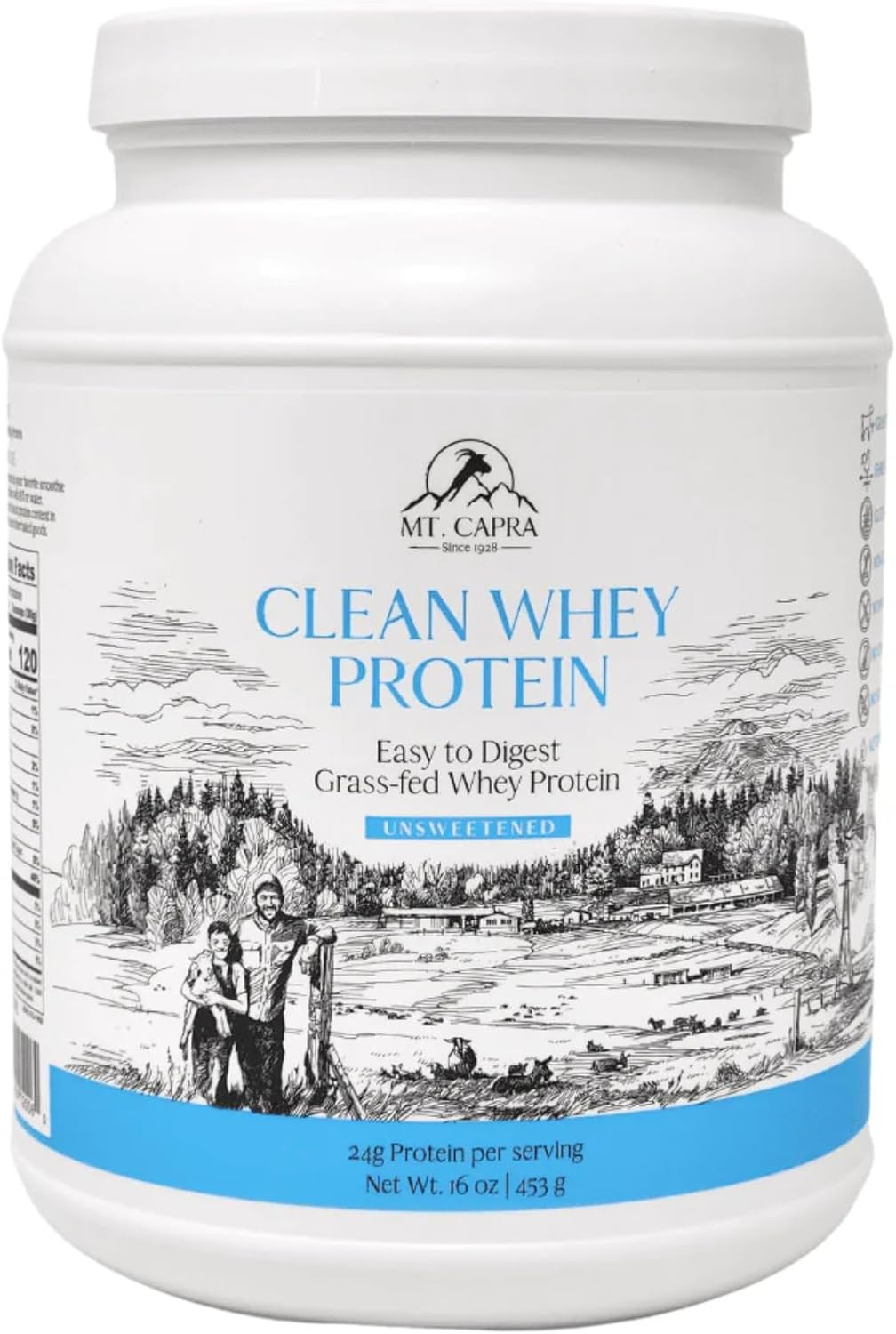 Clean Whey Protein | Grass-Fed Undenatured Goat Whey Protein Powder | 24 G Prote