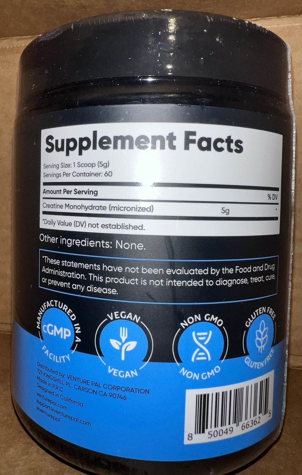 Venture Pal Creatine Monohydrate 60 Servings Micronized Powder 10.6oz Unflavored