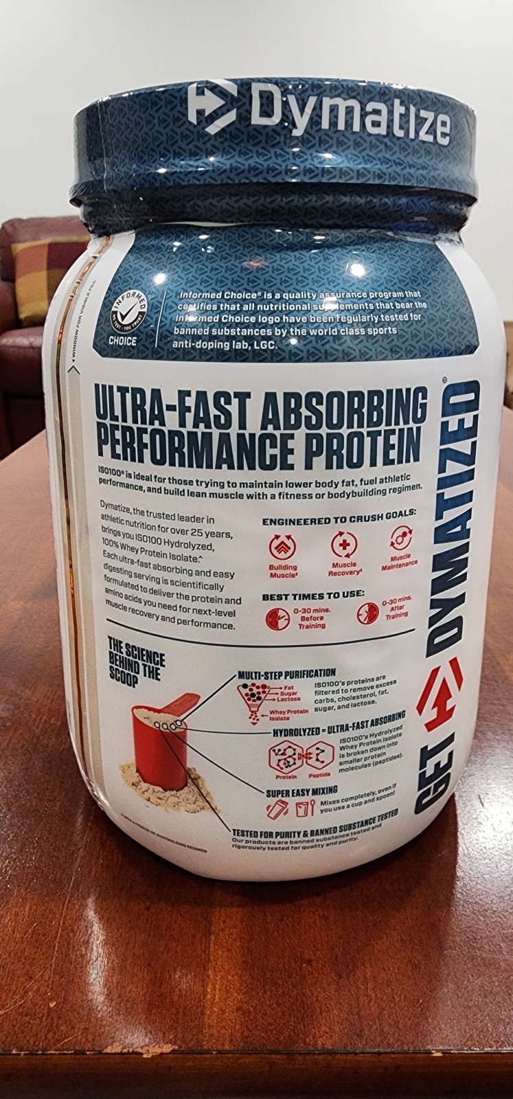 Dymatize ISO100 Whey Protein Isolate Gourmet Vanilla 20 Servings 1.34LB
