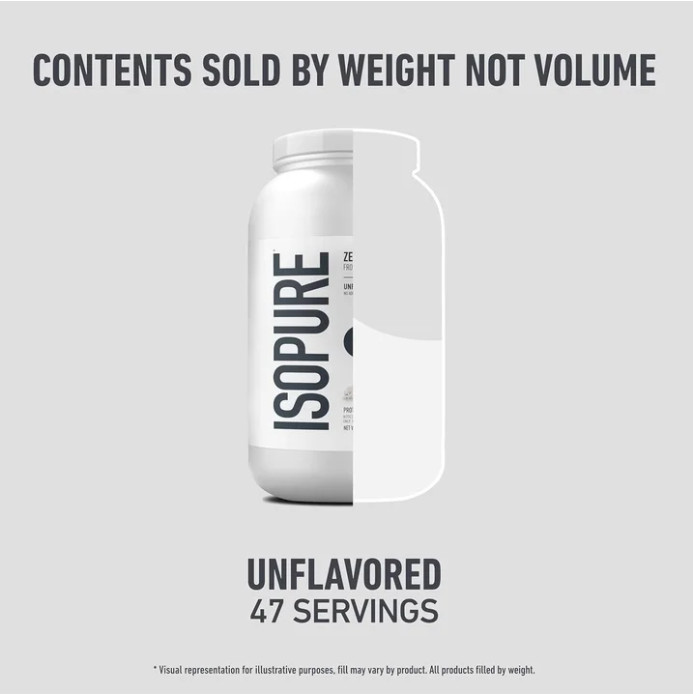 Isopure Zero Carb Whey Protein Isolate, Unflavored, 3 lb, 47 Servings