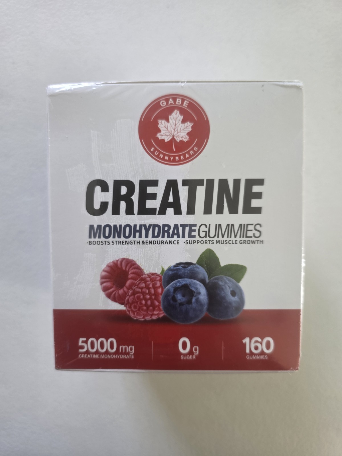GABE SUNNYBEARS Creatine Monohydrate Gummies 5000mg 160ct Raspberry NSF