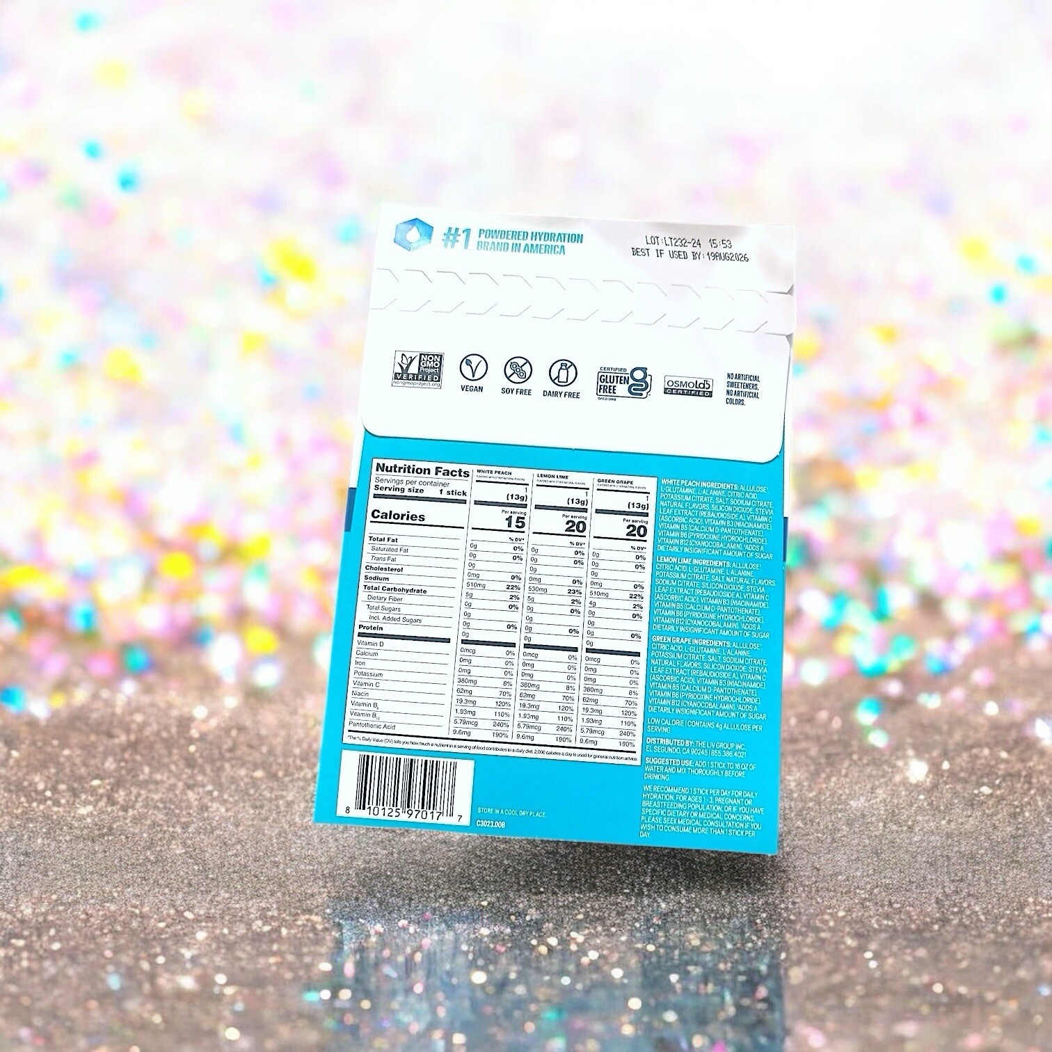 LIQUID IV Hydration Multiplier Sugar-Free 3 count sample pack 0.45 OZ EACH NIP