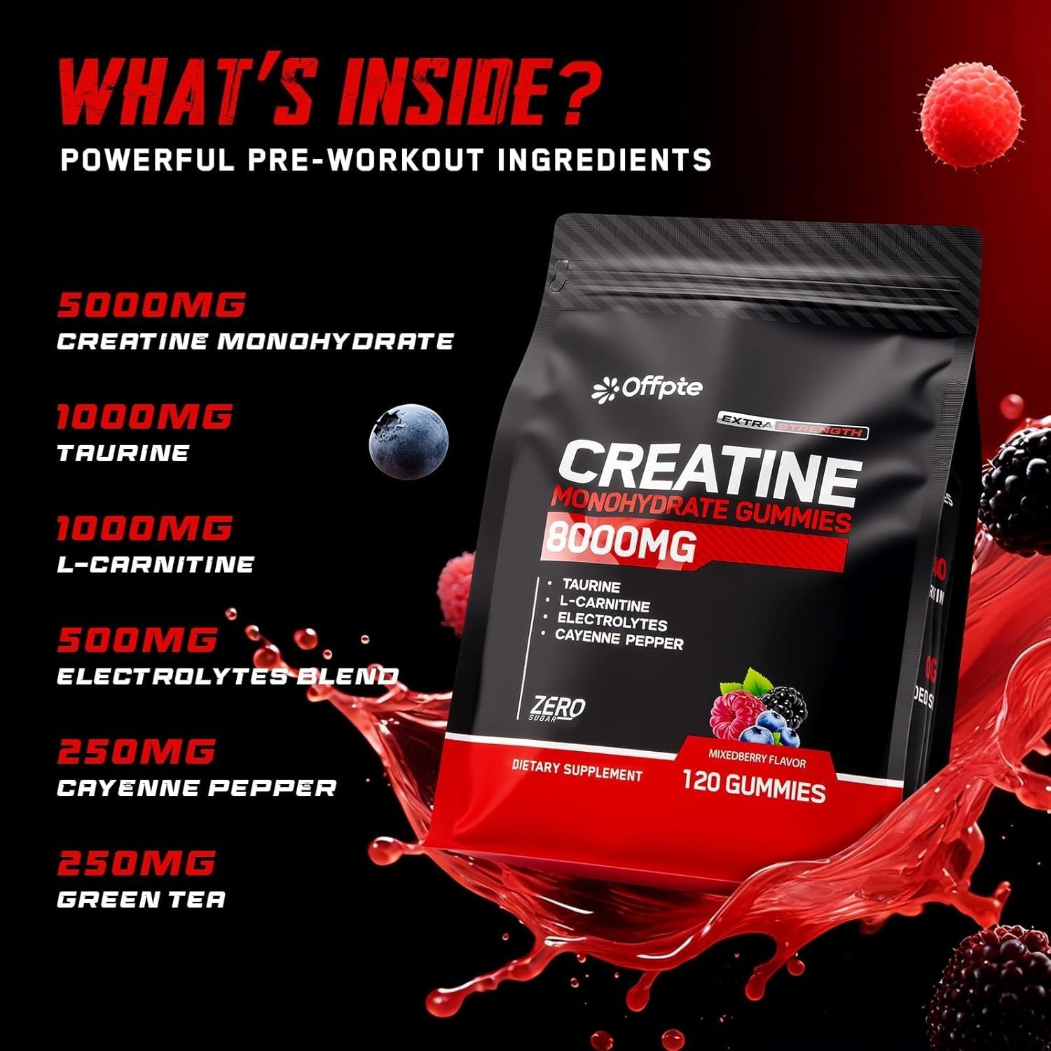 Creatine Monohydrate Gummies for Men & Women,120 Sugar EXP 6/27