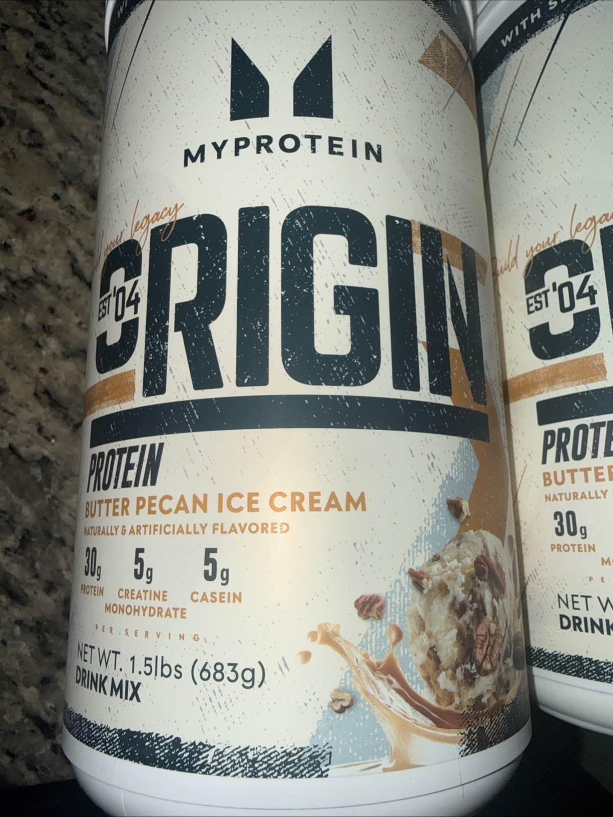 Myprotein Origin Protein Powder In The Butter Pecan Ice Cream flavor.New Sealed