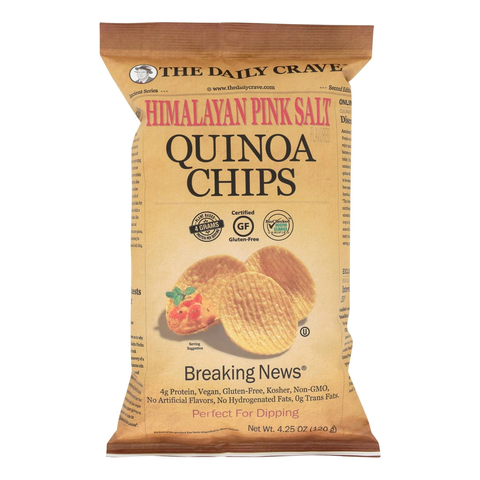The Daily Crave – Quinoa Chips Himalayan Pink Salt – Case Of 8 – 4.25 Oz