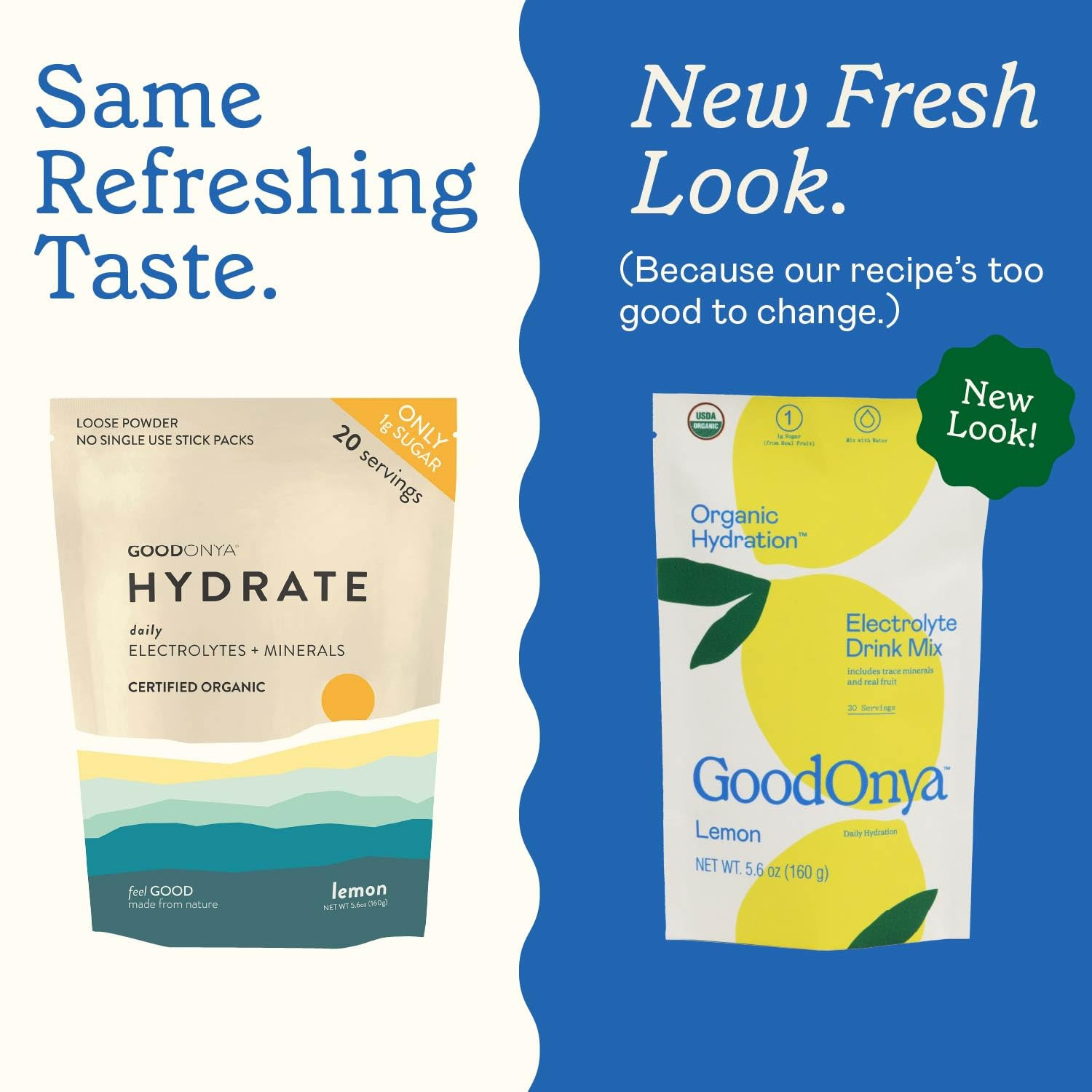 Organic Hydration Electrolyte Drink Mix, Certified Organic Hydration Powder, Non