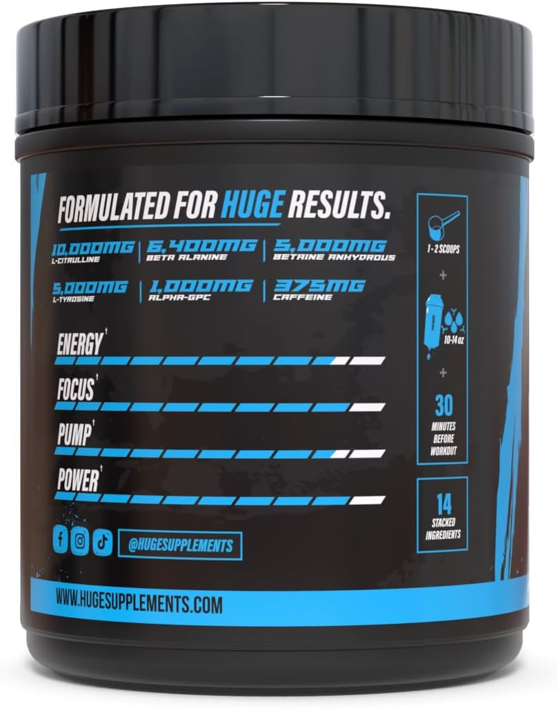 Wrecked Pre Workout Powder, Advanced Formula, Boosts Energy, Focus, Pumps & Perf