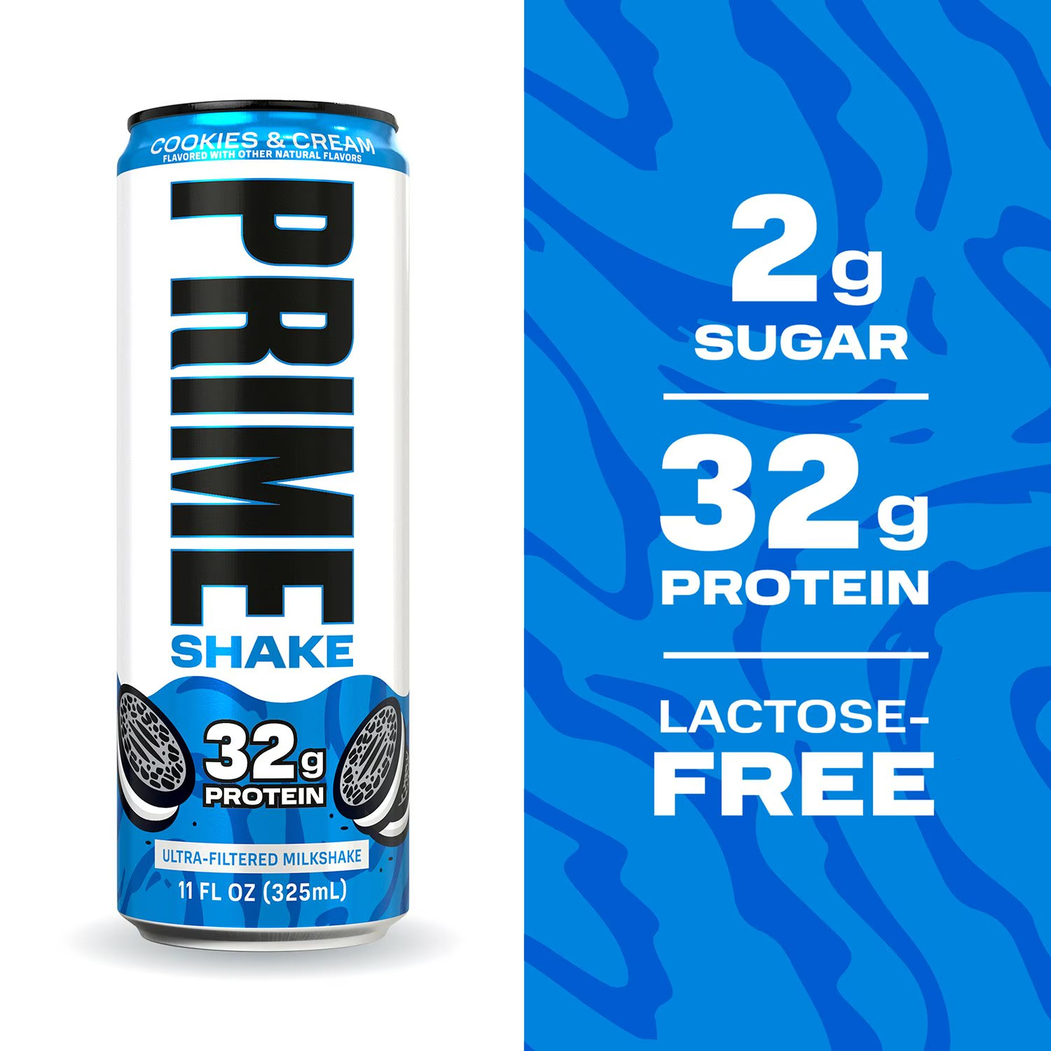 Prime 32g Protein Ultra-Filtered Milk Shake, Cookies and Cream, 11 fl. oz, 12 pk
