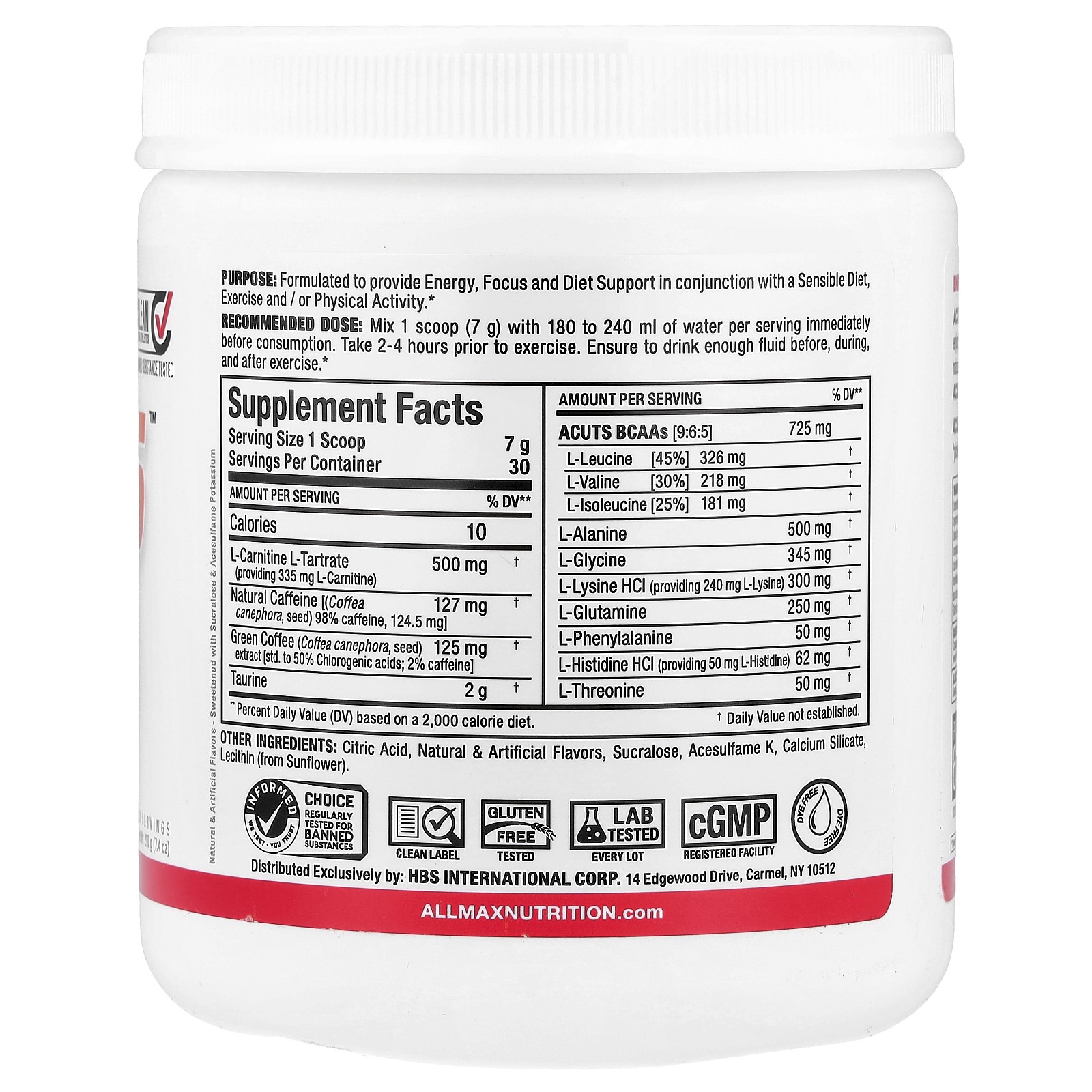 ACUTS, Amino-Charged Energy, Watermelon, 7.4 oz (210 g)