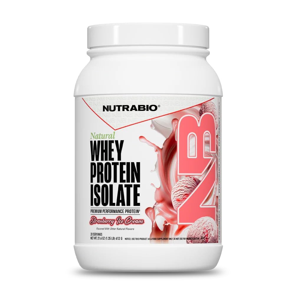 NutraBio 25g Natural Whey Protein Isolate Powder Complete Protein Supplement