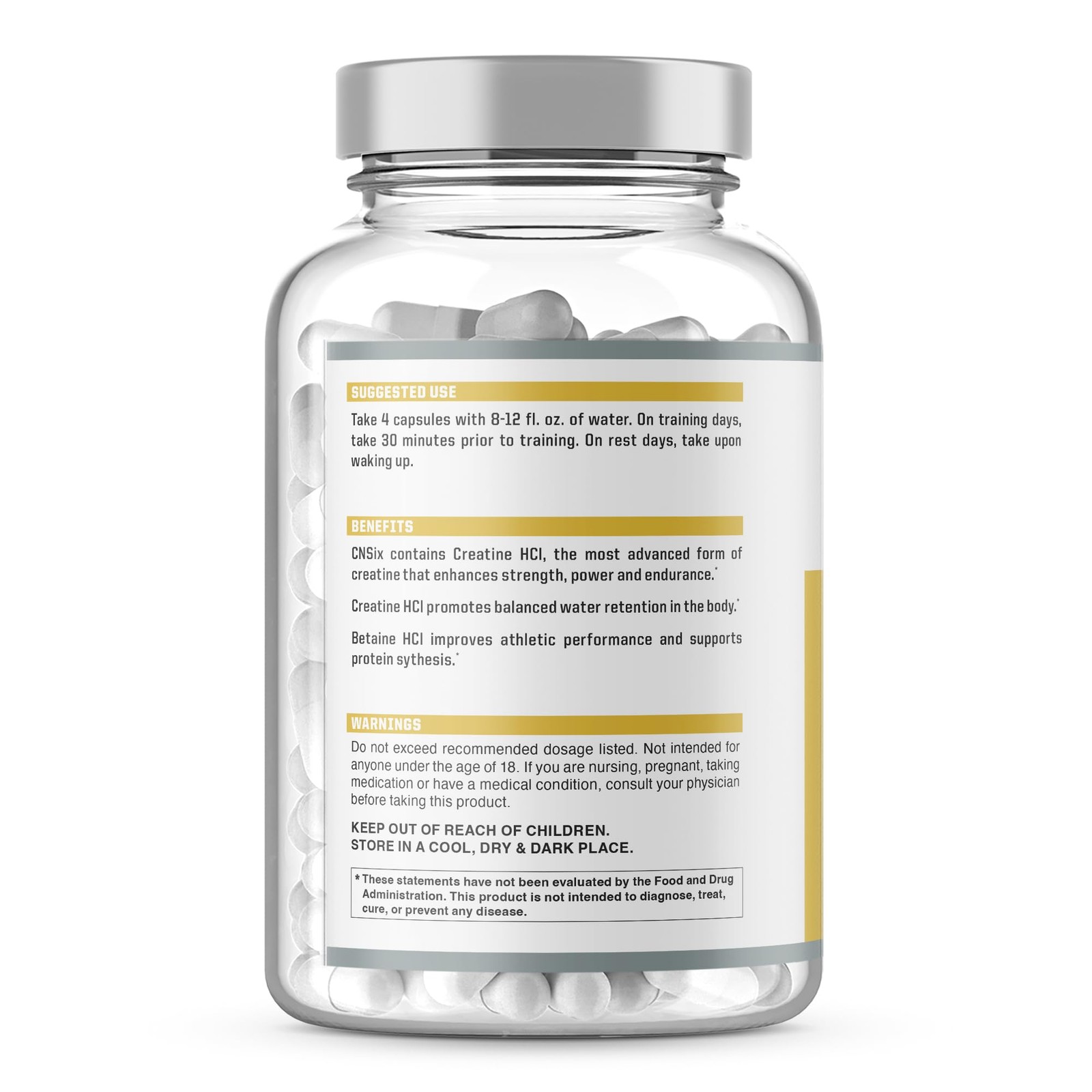 Creatine Capsules HCL to Help 200 Count (Pack of 1)
