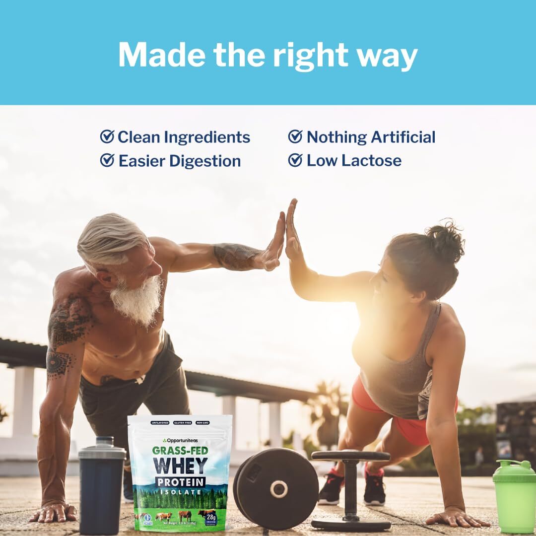 Opportuniteas Grass Fed Whey Isolate Protein Powder – Unflavored 28g Protein …