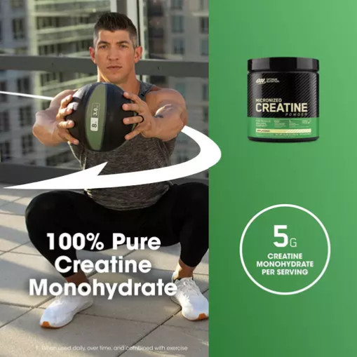 OPTIMUM NUTRITION MICRONIZED CREATINE POWDER 0.66 lb 60 Servings Muscle Building