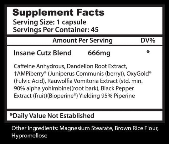 INSANE LABZ INSANE CUTZ 45 Capsules