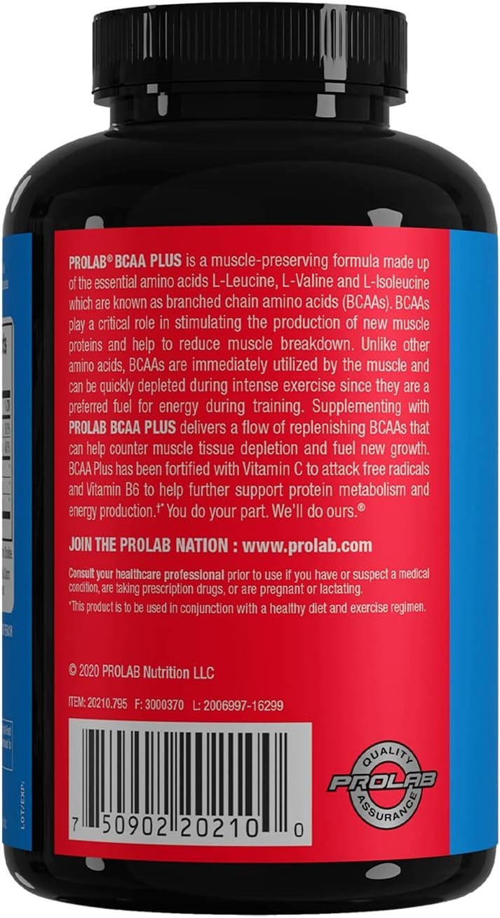 BCAA Plus Capsules – 180 Count for Optimal Muscle Recovery & Lean Muscle Support