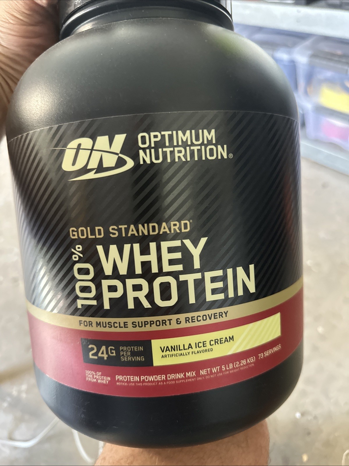 Optimum Nutrition Gold Standard Whey Protein Powder Vanilla Ice Cream 31.7oz