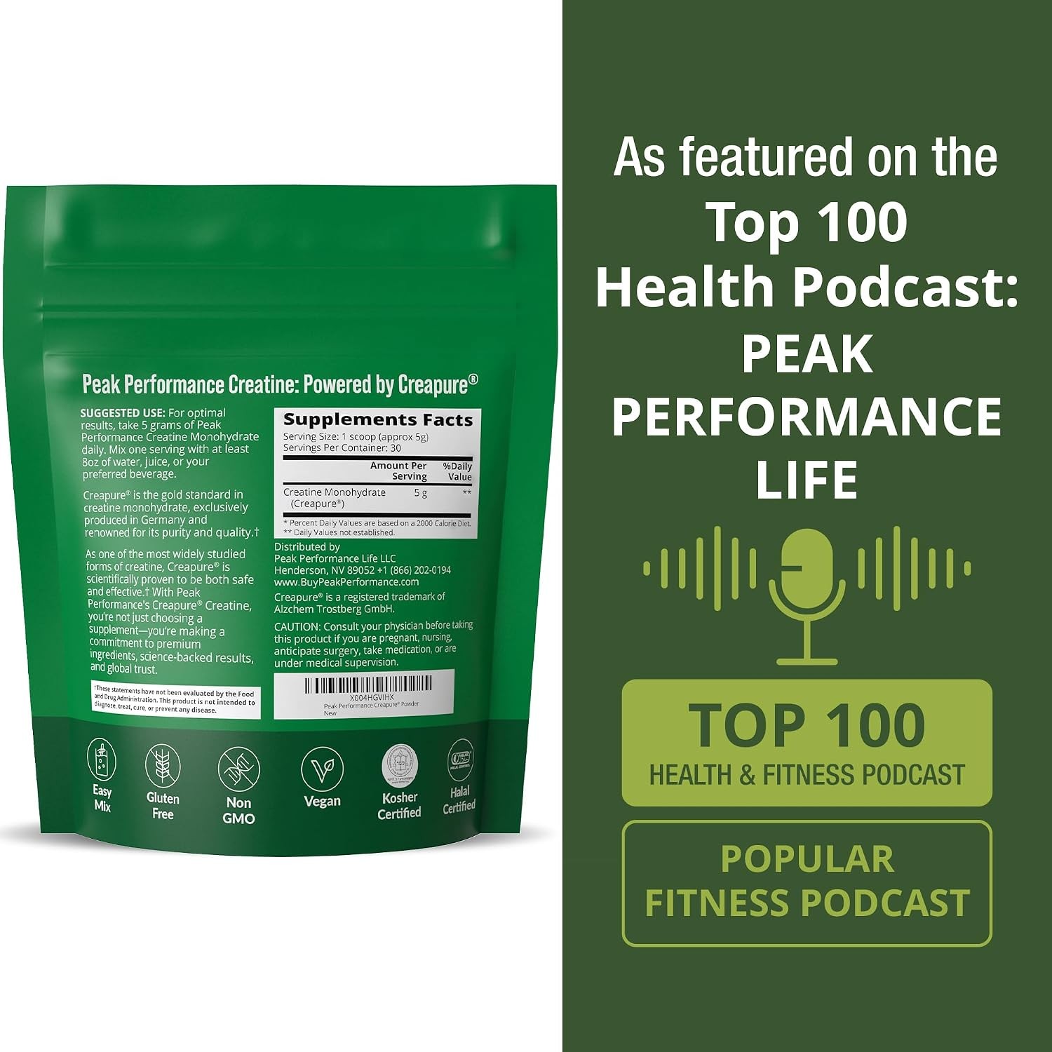 Best Creapure Creatine Monohydrate Powder. Ultra High Purity German Ma
