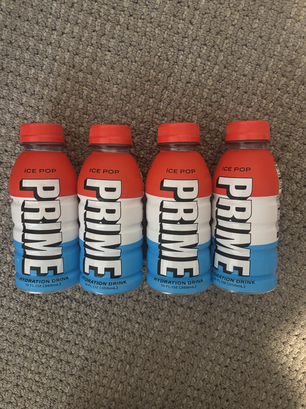 Prime Hydration Sealed Ice Pop Bottles – Set of 4 (12 fl oz)