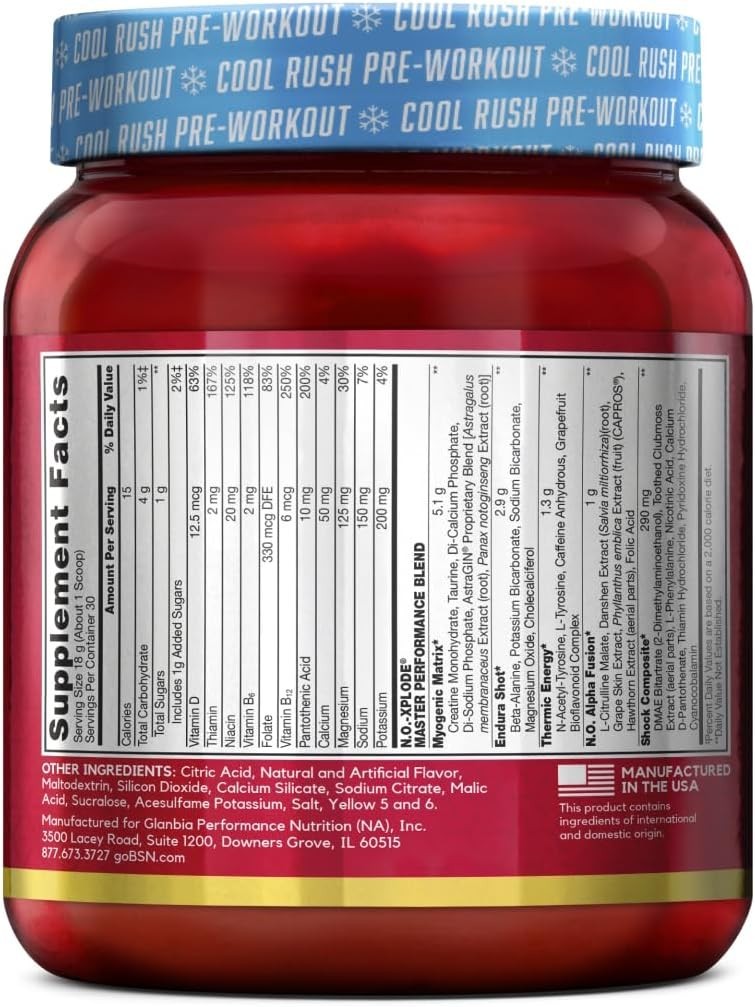 BSN N.O.XPLODE Pre Workout Powder,Energy Supplement for Men and Women 1.2 Pound