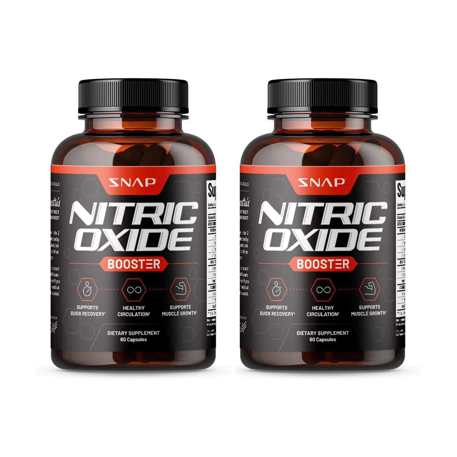 Nitric Oxide Booster Supplement L-Arginine L-Citrulline Pre Workout Pills 2-Pack