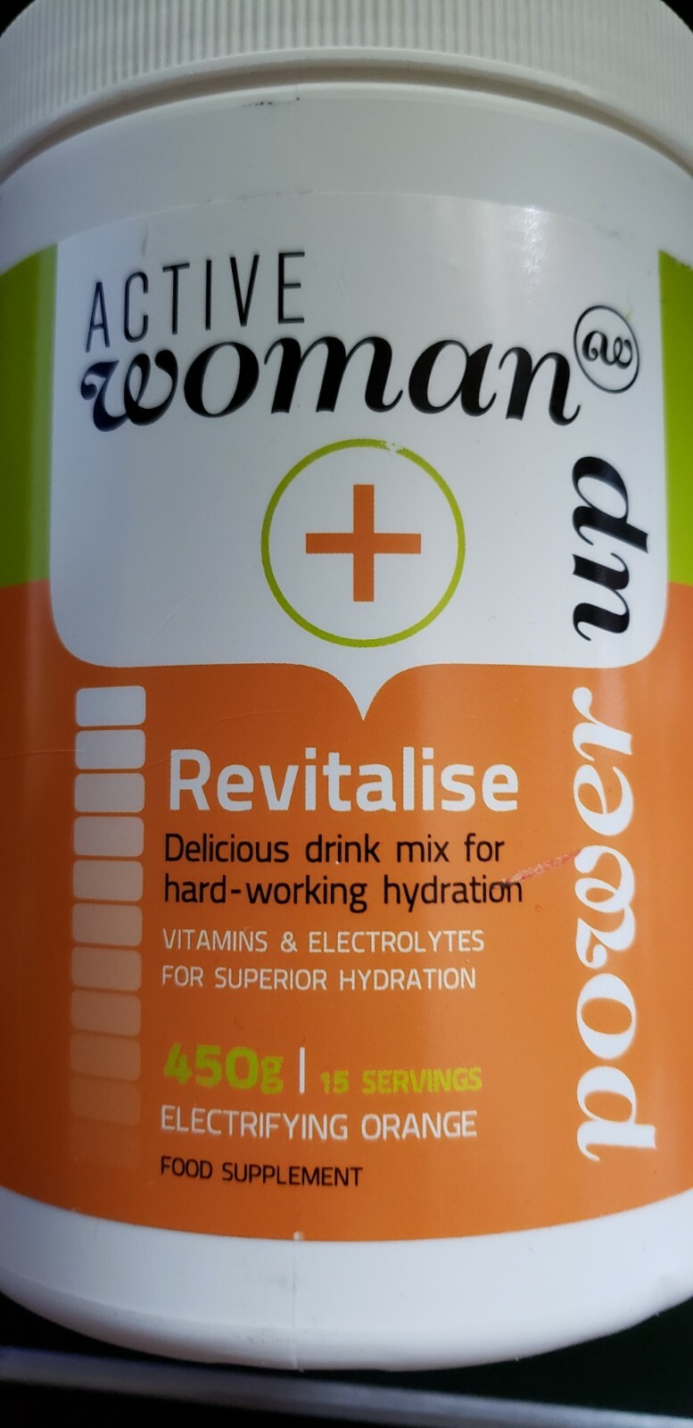ACTIVE WOMAN Revitalise – 15 Servings – Electrifying Orange – 450g – Ex 9/2025