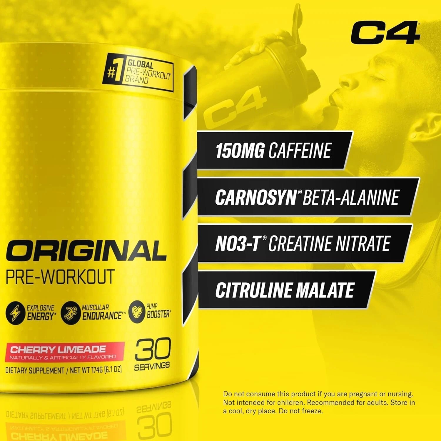 Sugar-Free Cherry Limeade Pre Workout Powder – 30 Servings for All Diets