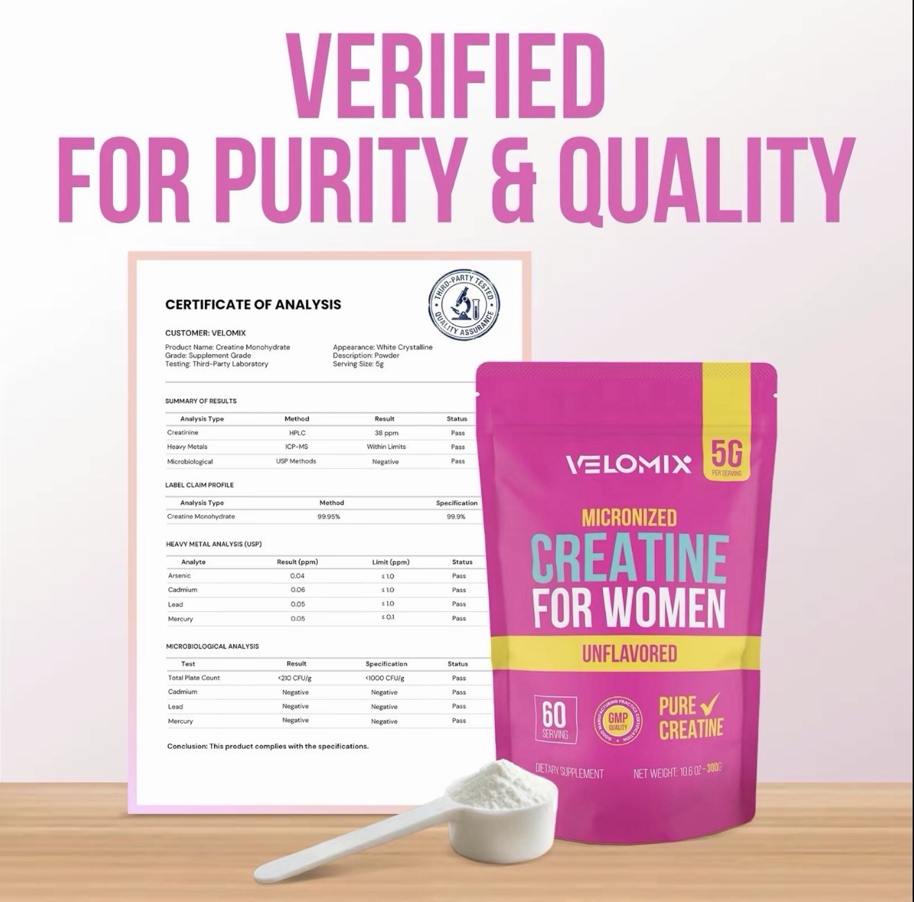 Micronized Creatine Monohydrate Powder – 300G (60 Servings)
