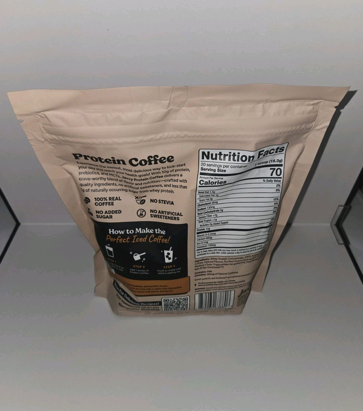 Javvy Protein Coffee Powder Caramel 12.6 oz Prebiotic MCTs Caffeine