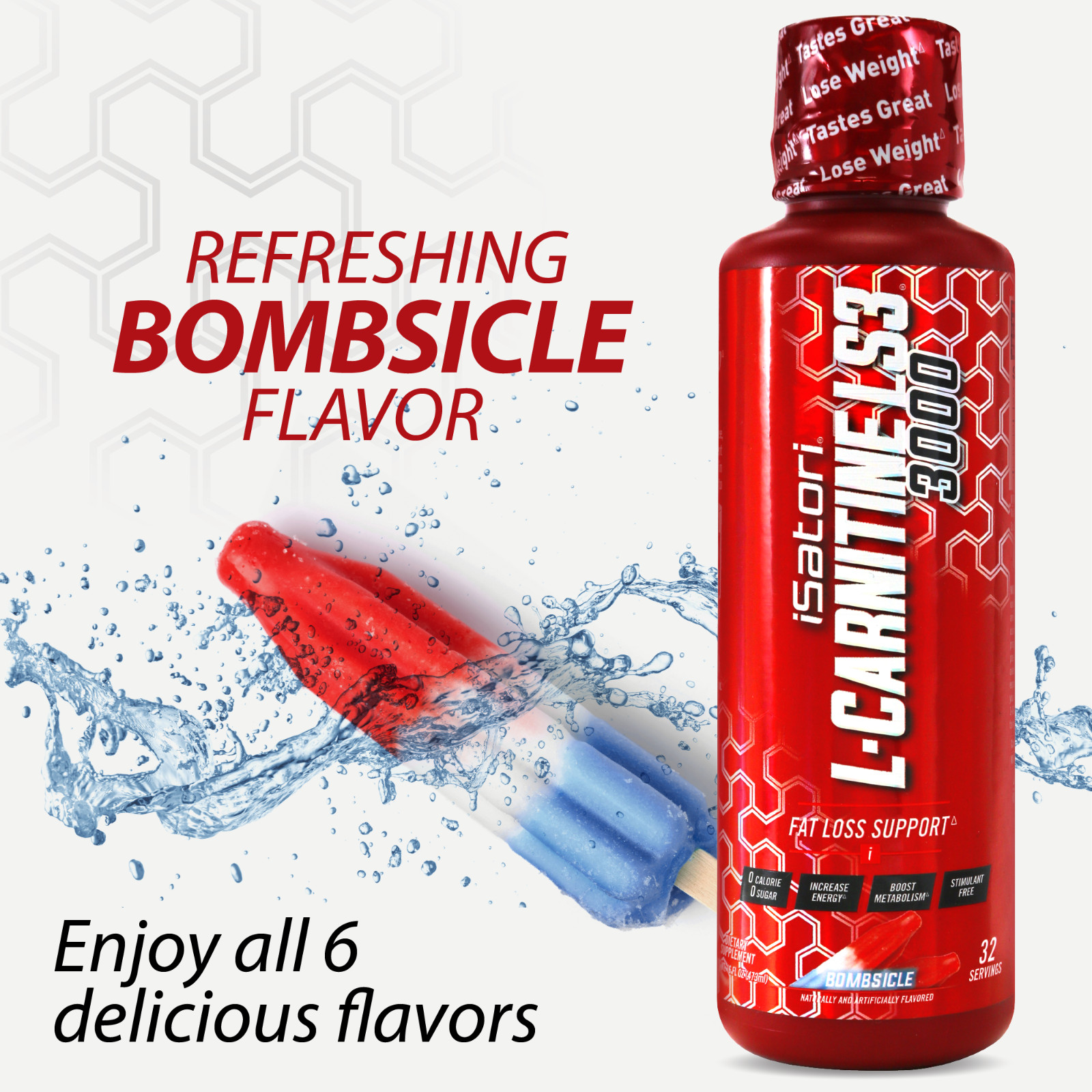 L-CARNITINE LS3 3000 Fat Loss-Metabolism Activator – Bombsicle (32 Servings)