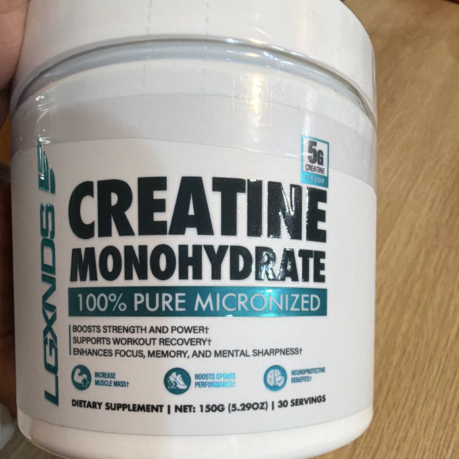 LGXNDS Creatine Monohydrate Micronized Powder Unflavored Vegan 150g 30