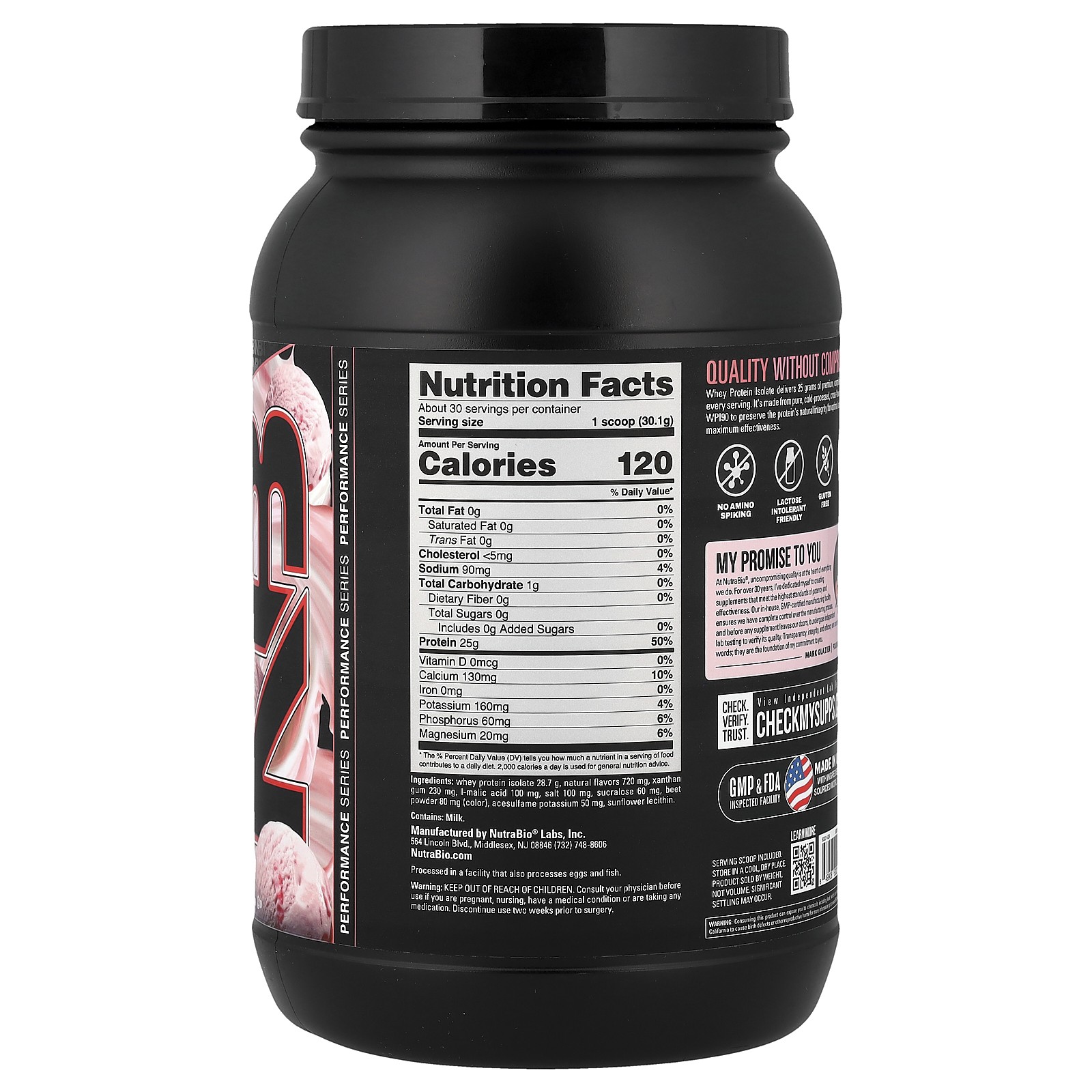 Whey Protein Isolate, Strawberry Ice Cream, 2 lb (907 g)
