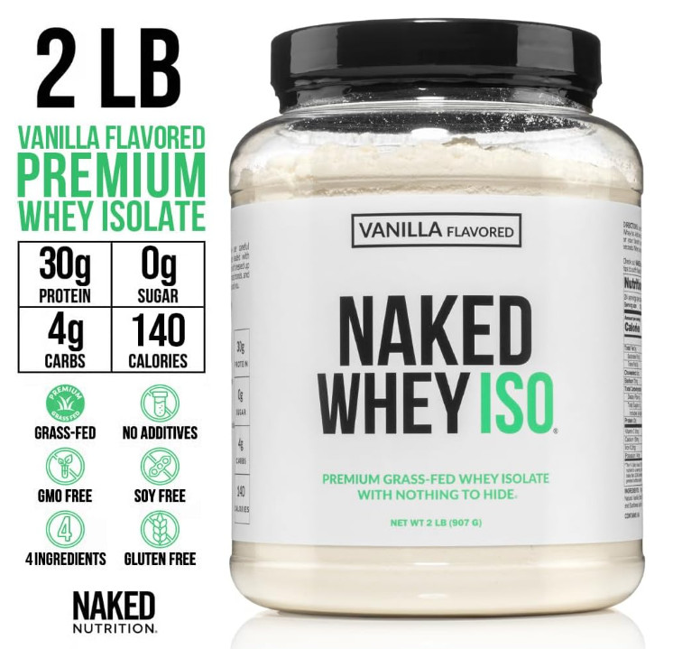 NAKED Vanilla Whey Isolate Protein, Grass-Fed, 24 Servings