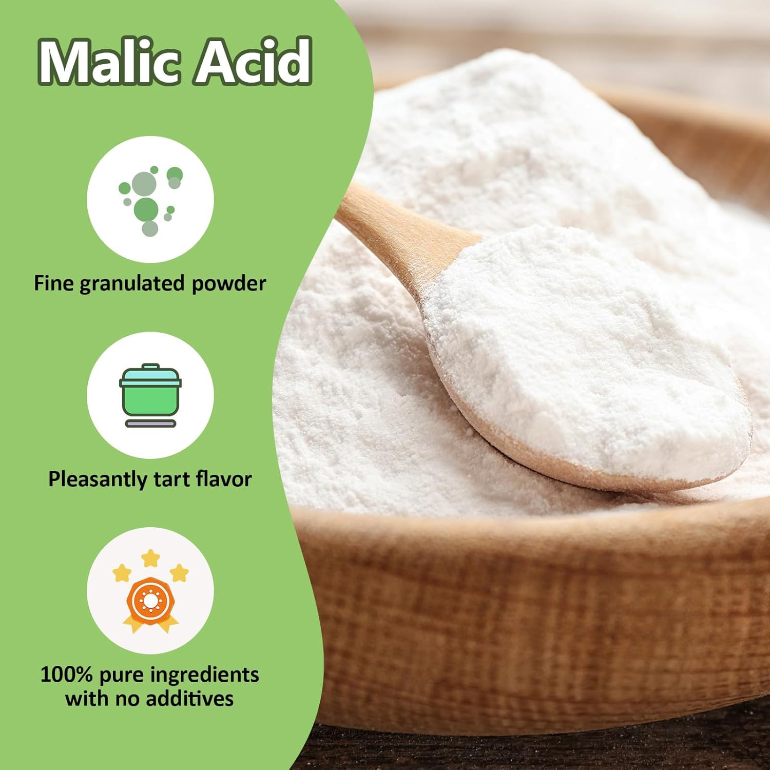 2.5 LB Malic Acid, Food Grade Malic Acid Powder Tart Flavor for Making Sour Cand