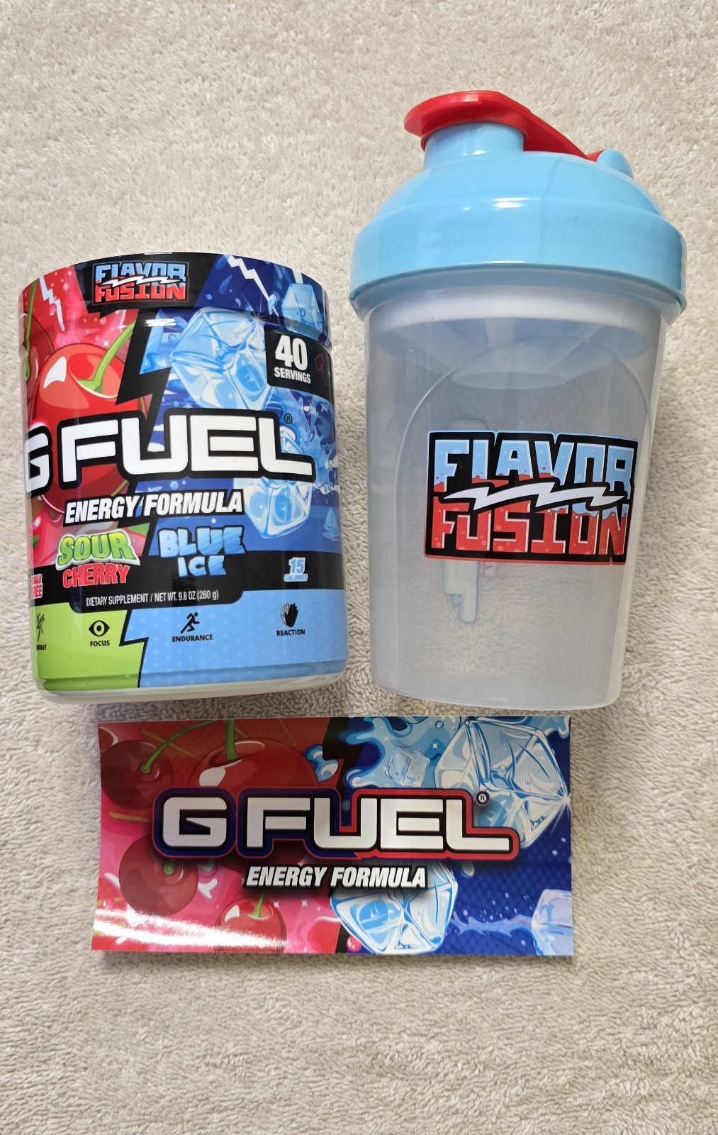 GFUEL Flavor Fusion Compleat Box. New with Tub Sticker and Shaker. Limited