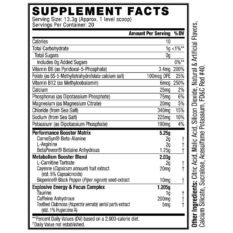 C4 Sport Ripped Pre-Workout Powder Fat Burning Energy 20 Servings 200mg Caffeine