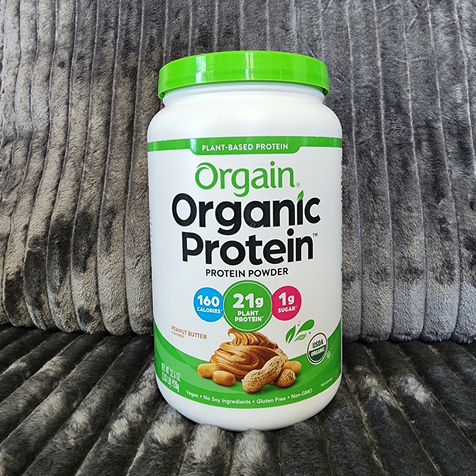 Orgain Organic Plant Based Protein Powder Peanut Butter 2.03 LB Pound 21g Vegan