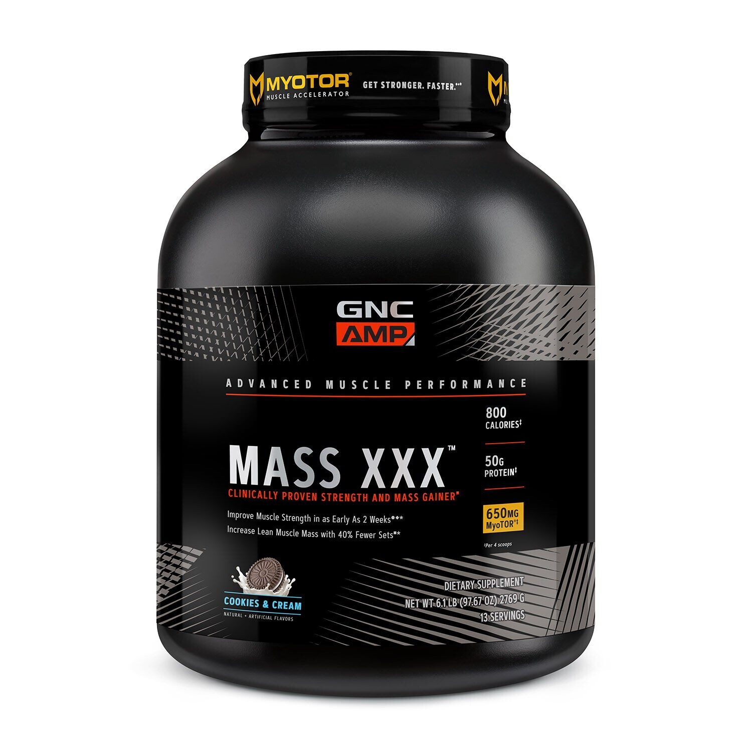 GNC Amplified Mass XXX Anabolic Mass Gainer 6 LBS Cookies and Cream