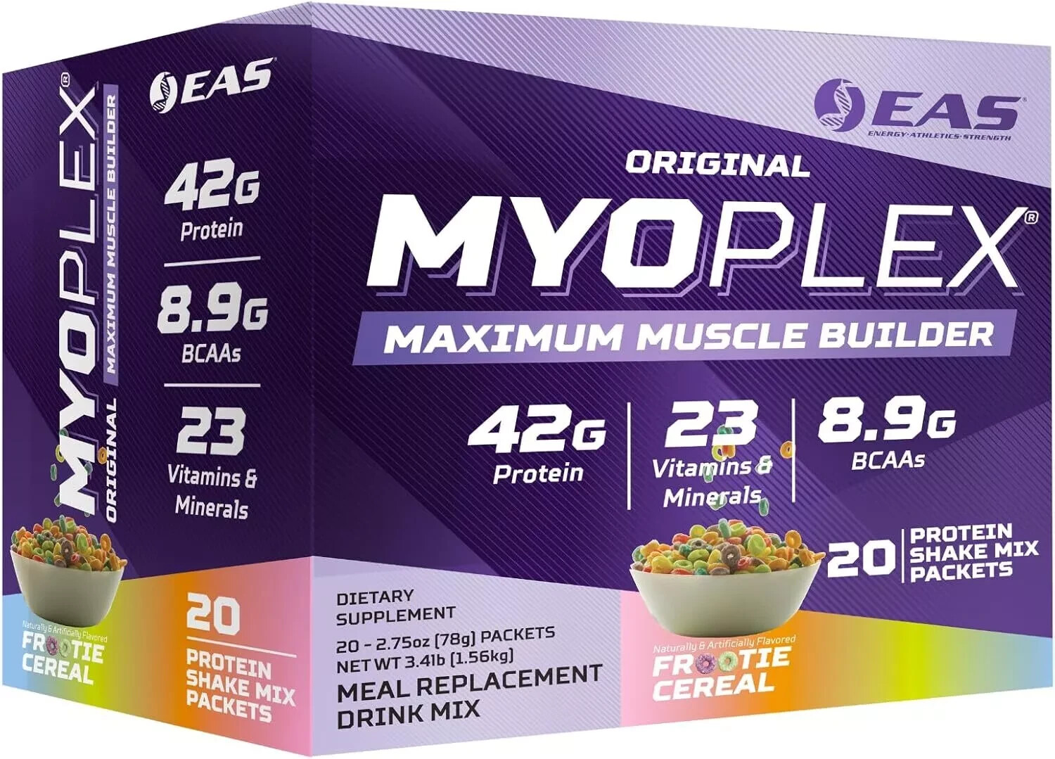 EAS Original Myoplex High Protein Meal Replacement 20 Individual Packs 6 Flavors