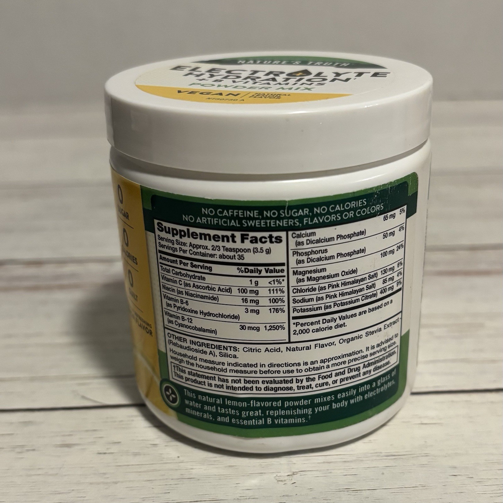 Nature’s Truth Electrolyte Hydration + B Vitamins Powder 4.3 oz Lemon exp08/2026