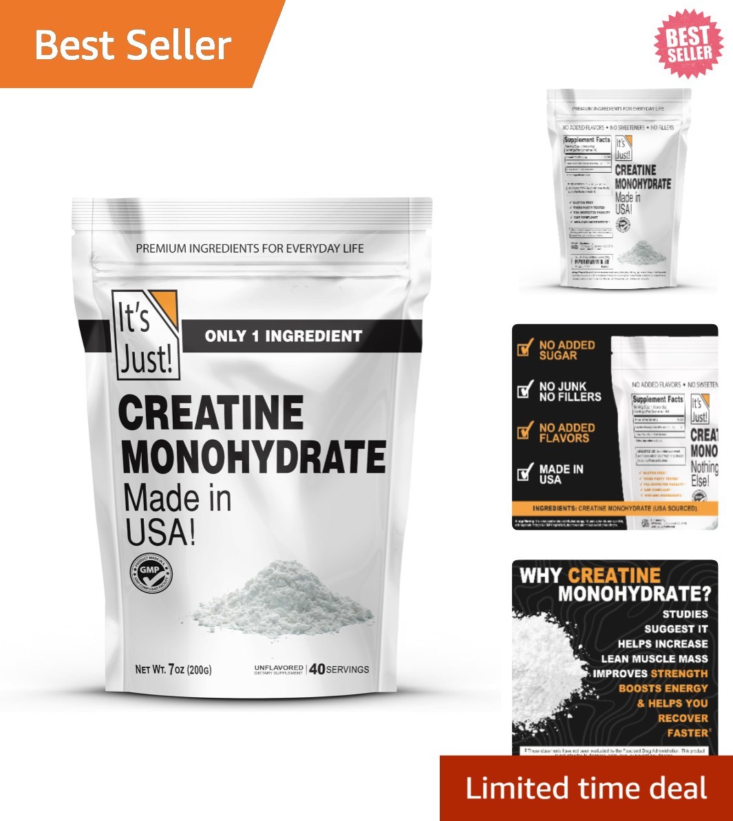 200g Creatine Monohydrate Powder – Lab Tested, Pure, Unflavored