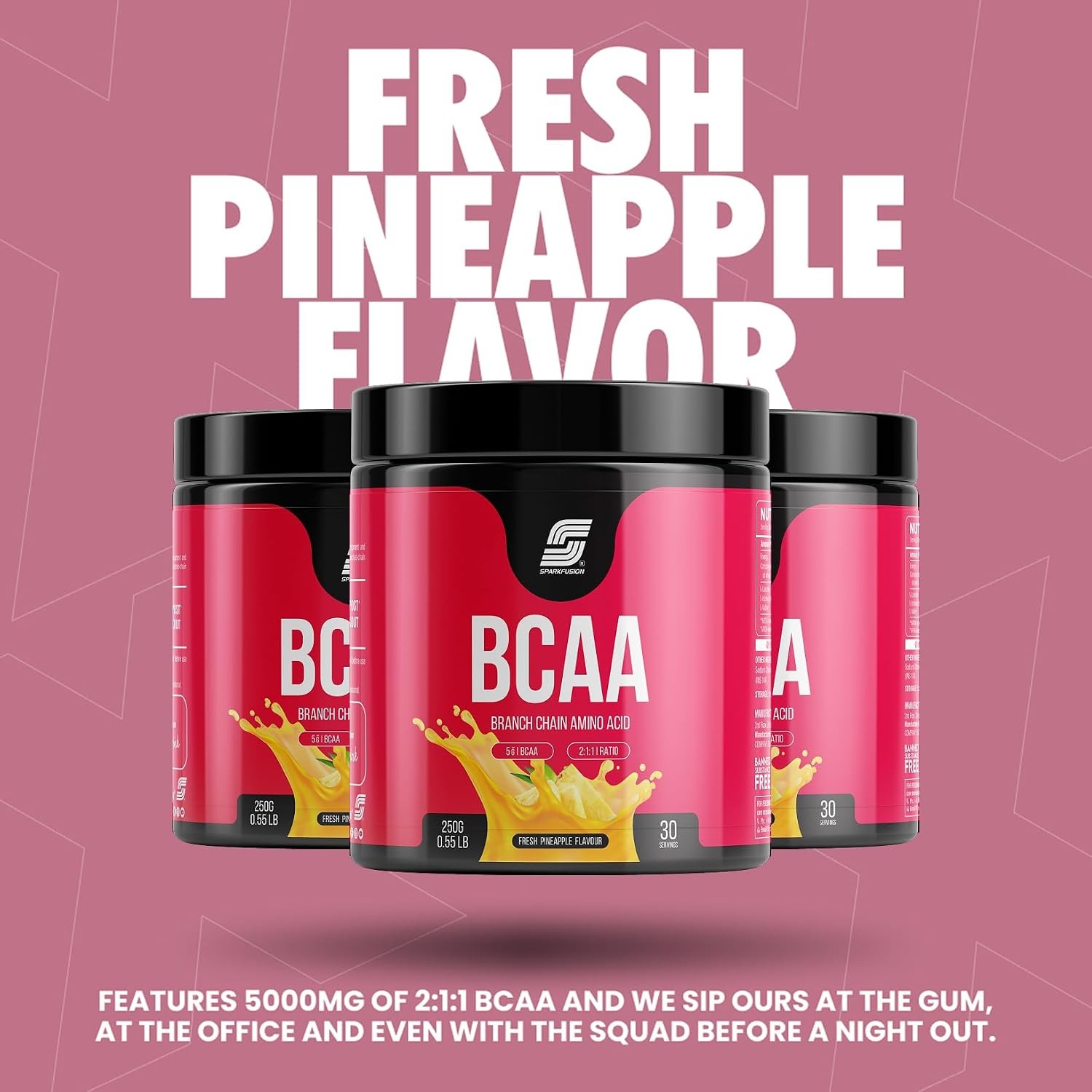 Sparkfusion BCAA Powder Fresh Pineapple Flavour 250gm