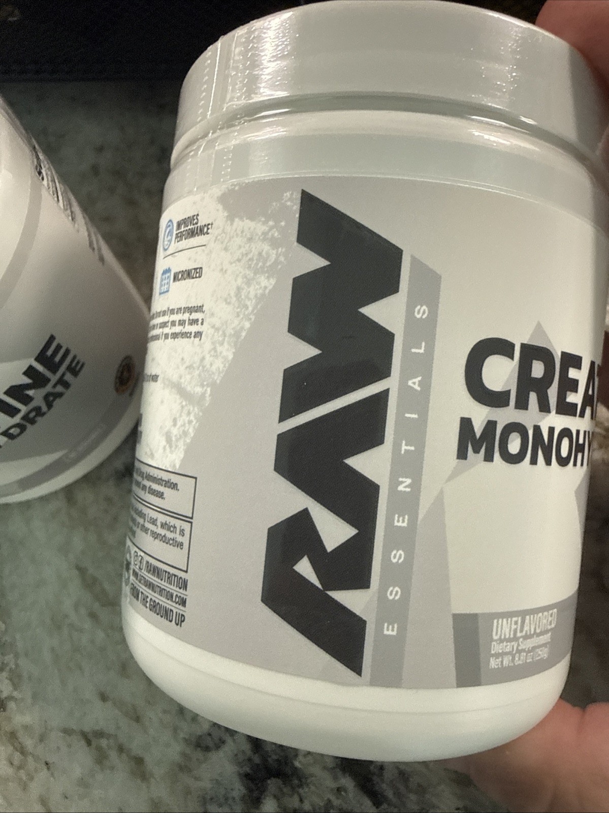 Raw Essentials Creatine Monohydrate Powder Unflavored 2 Pack 100 Total Servings