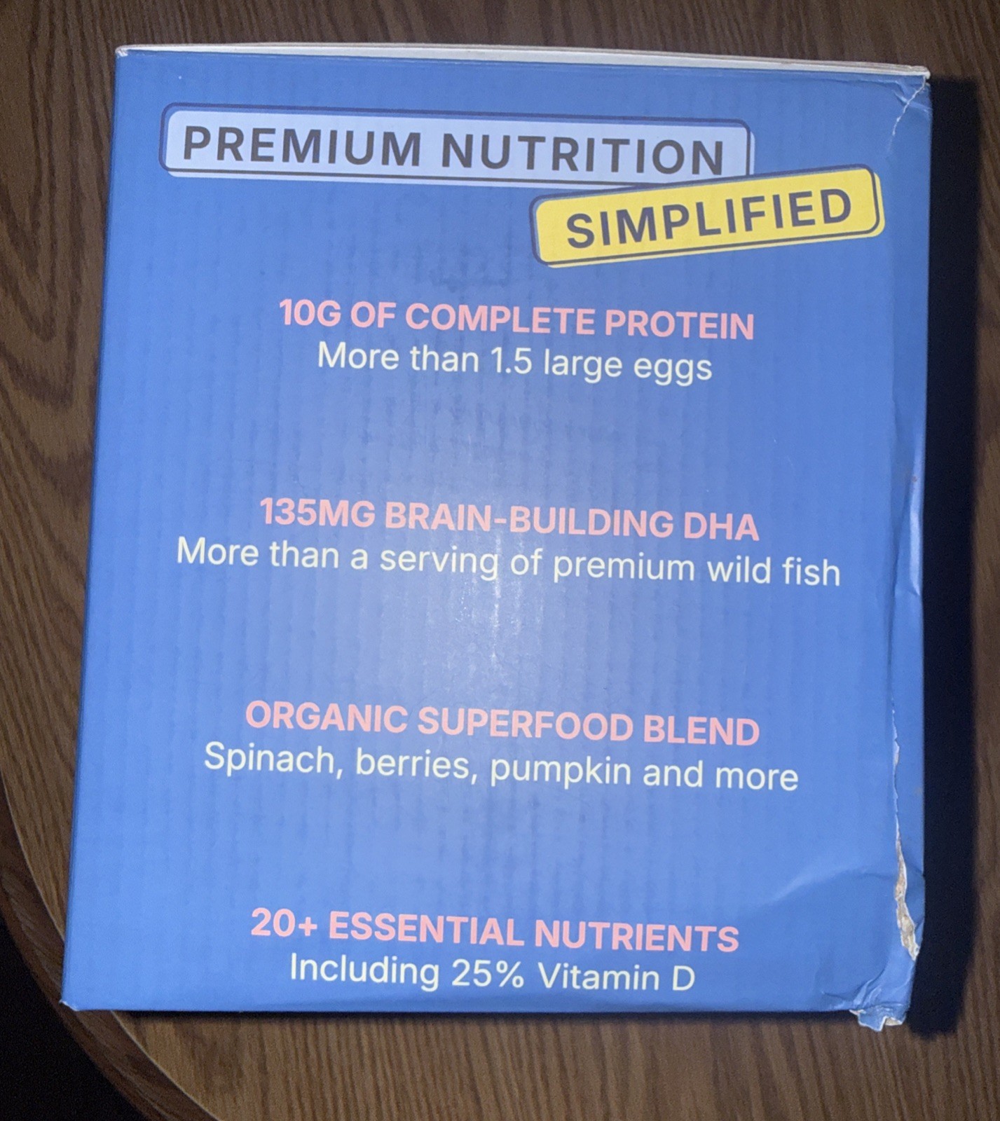 Vitala Organic Protein Smoothie Pouches Kids & Adults DHA Omega-3 (10 CT) Berry